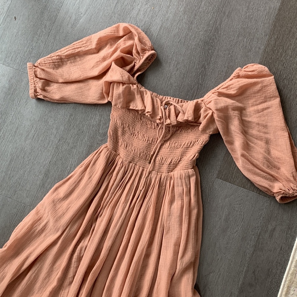 XS Free People Oasis Midi Dress in Cafe Cream